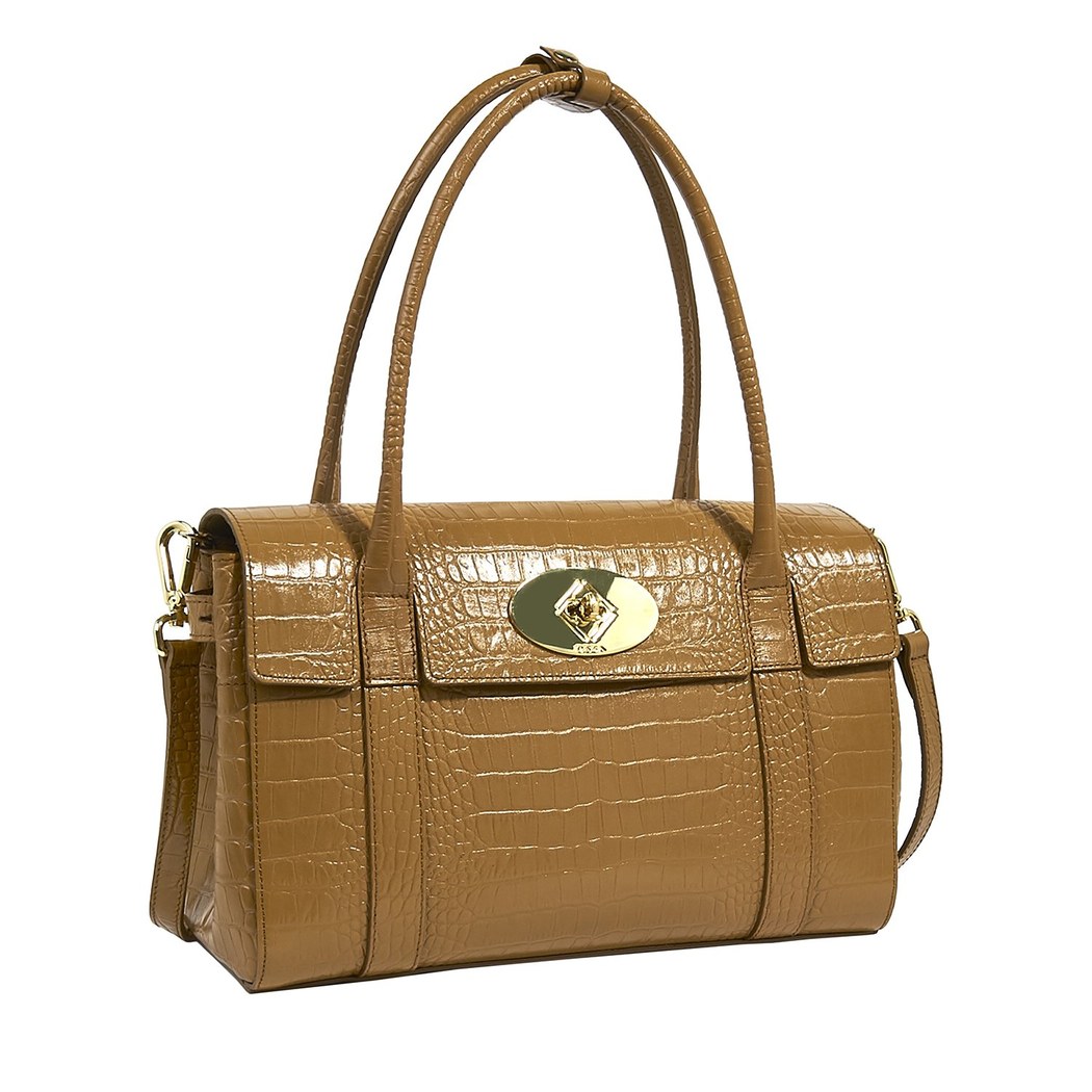 Demelza Kadın Kroko Baskılı Deri Omuz Askılı Çanta