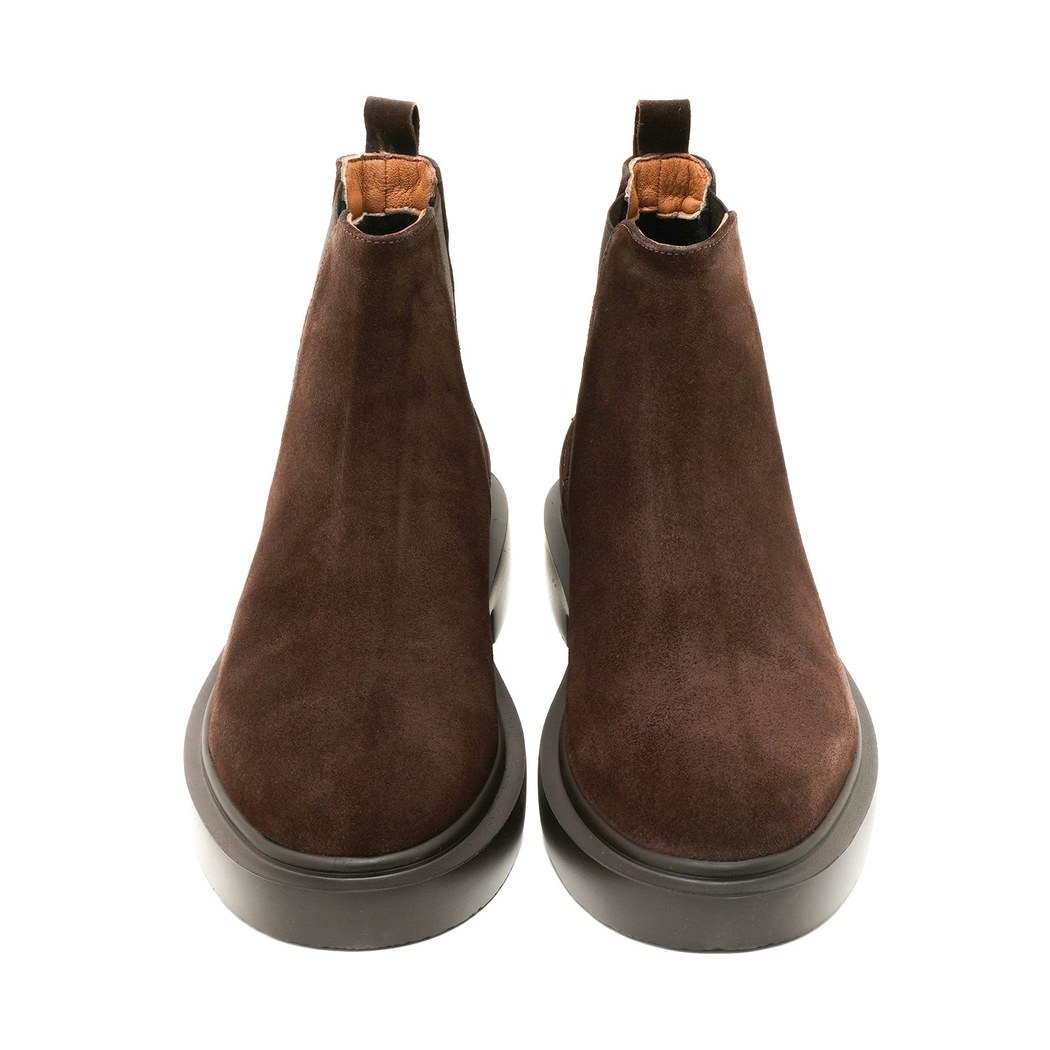 Denisa Kahve Erkek Yandan Lastikli Süet Deri Chelsea Bot