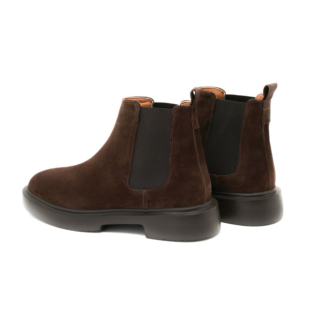 Denisa Kahve Erkek Yandan Lastikli Süet Deri Chelsea Bot