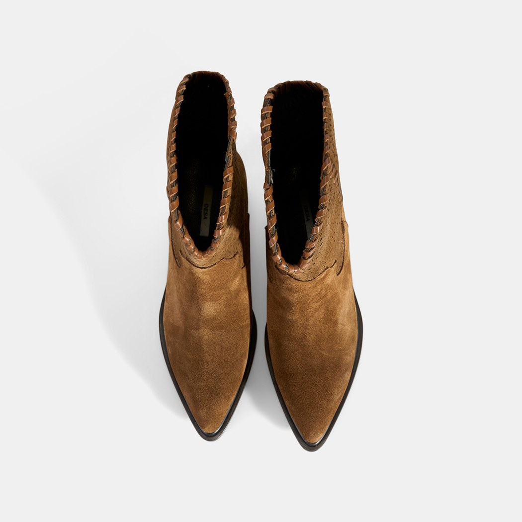 DESA GH Kadın Taba Süet Deri Kovboy Bot