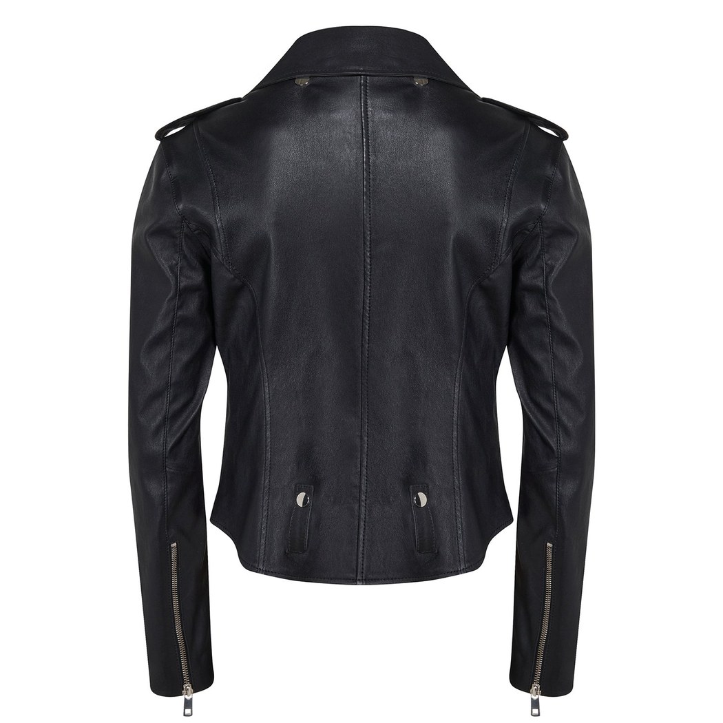 Dessey Kadın Deri Streç Biker Ceket
