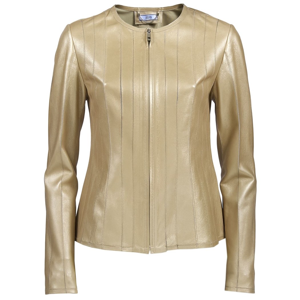 Deundria Kadın Fit Panelli Deri Ceket