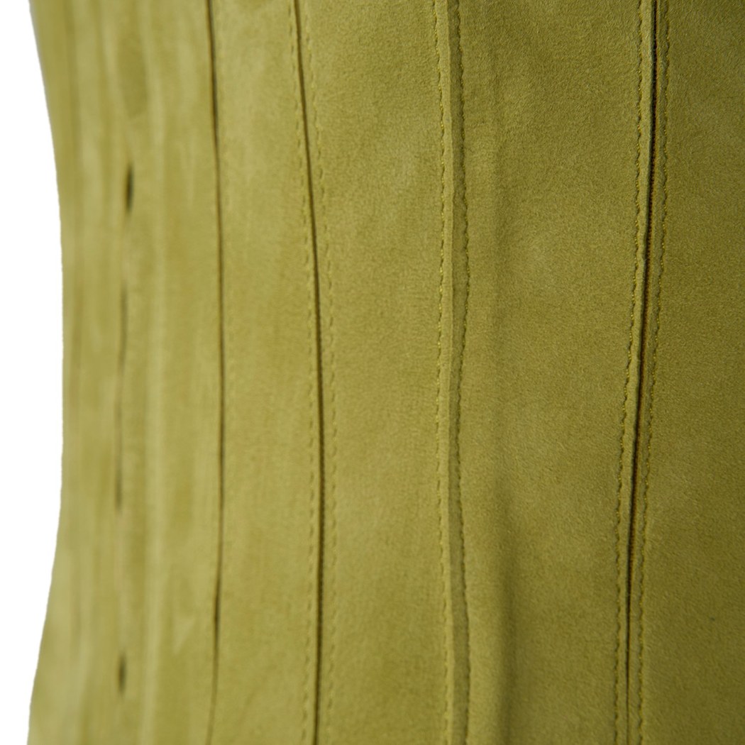 Deundria Yeşil Kadın Panelli Fit Süet Ceket