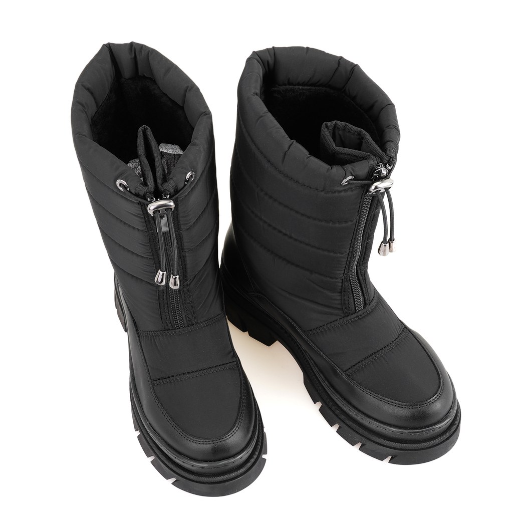 Dolf Siyah Kadın Fermuarlı Puffer Çizme