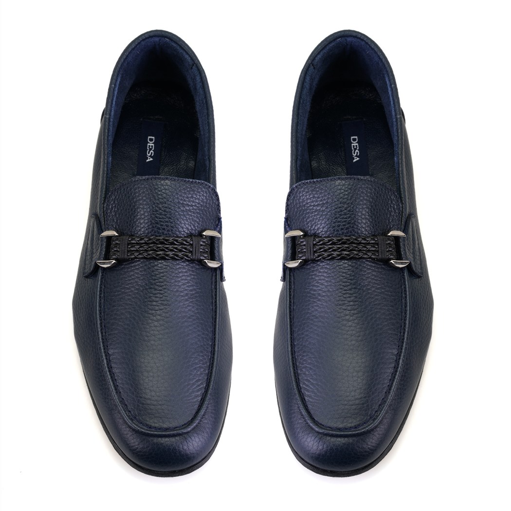 Drake Lacivert Erkek Deri Loafer