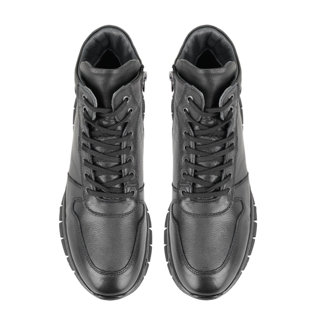 Duane Siyah Erkek Fermuarlı Deri Bot