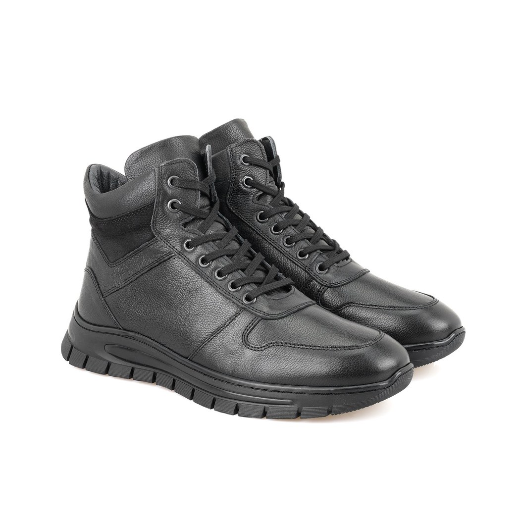 Duane Siyah Erkek Fermuarlı Deri Bot