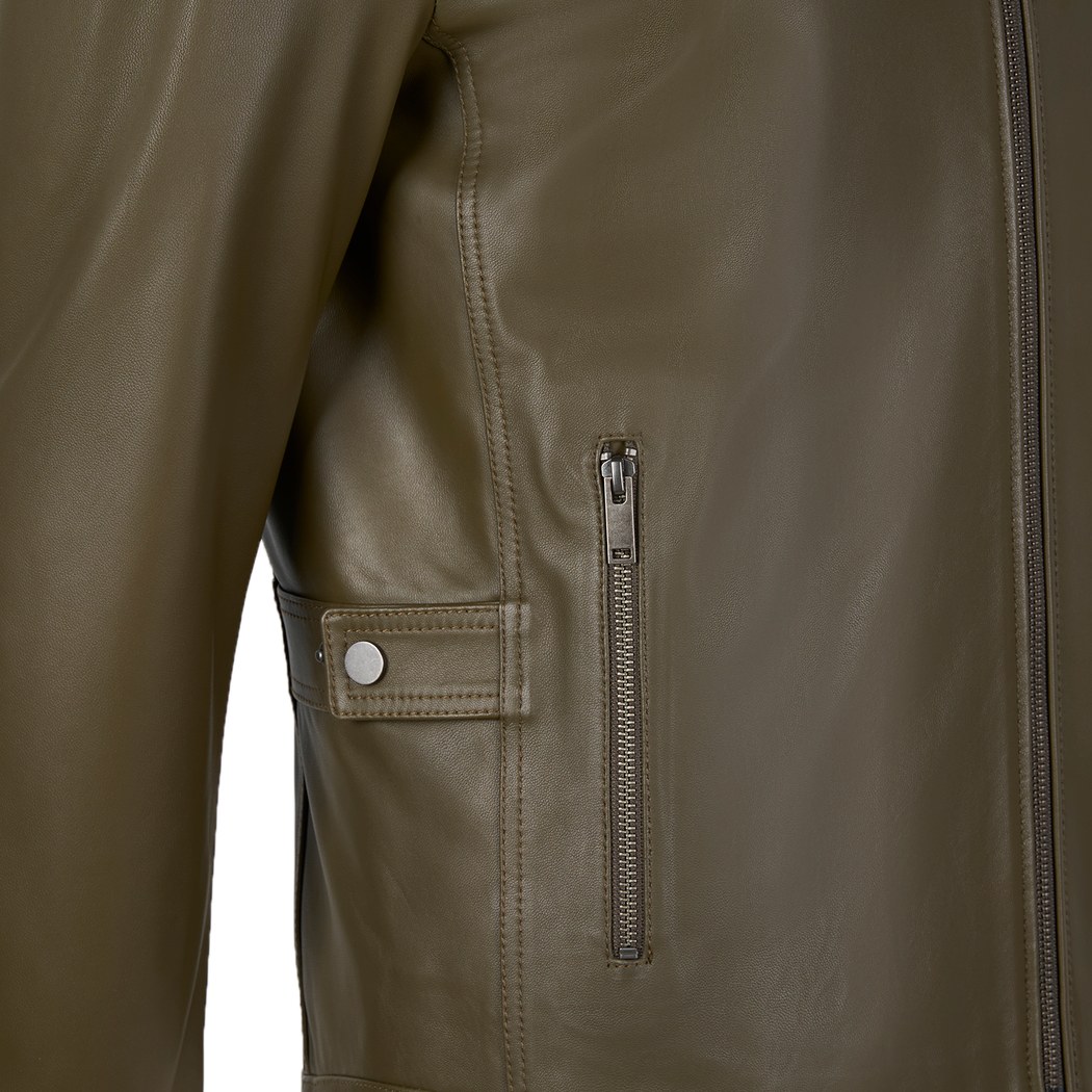 Dugan Yeşil Erkek Deri Mont