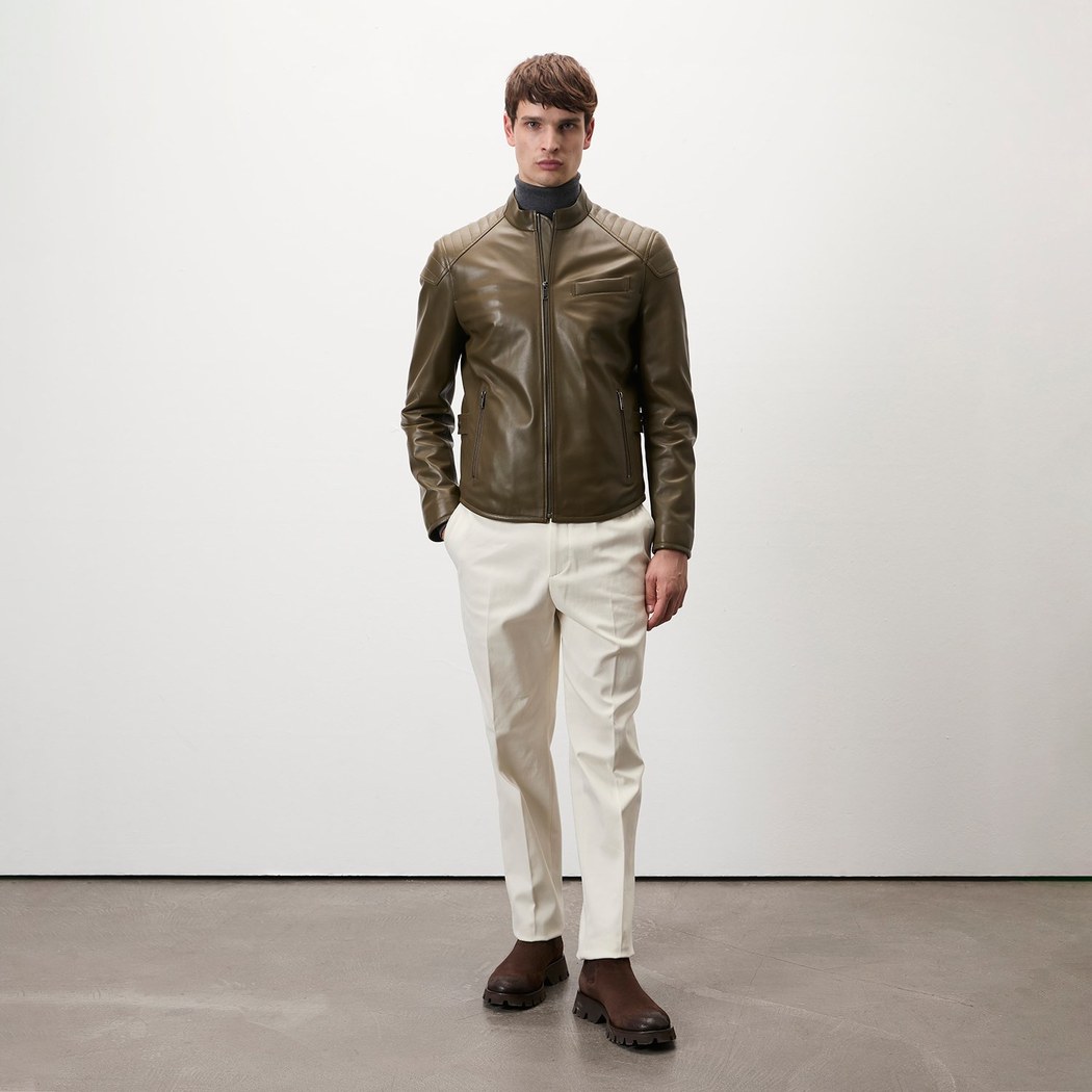 Dugan Yeşil Erkek Deri Mont