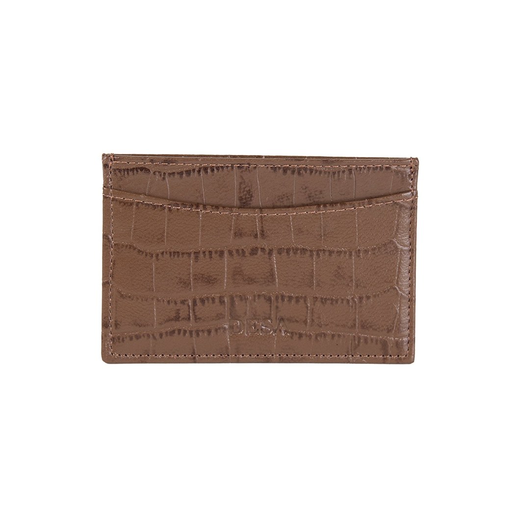 Dukinea Kahve Kadın Kroko Baskılı Deri Kartlık