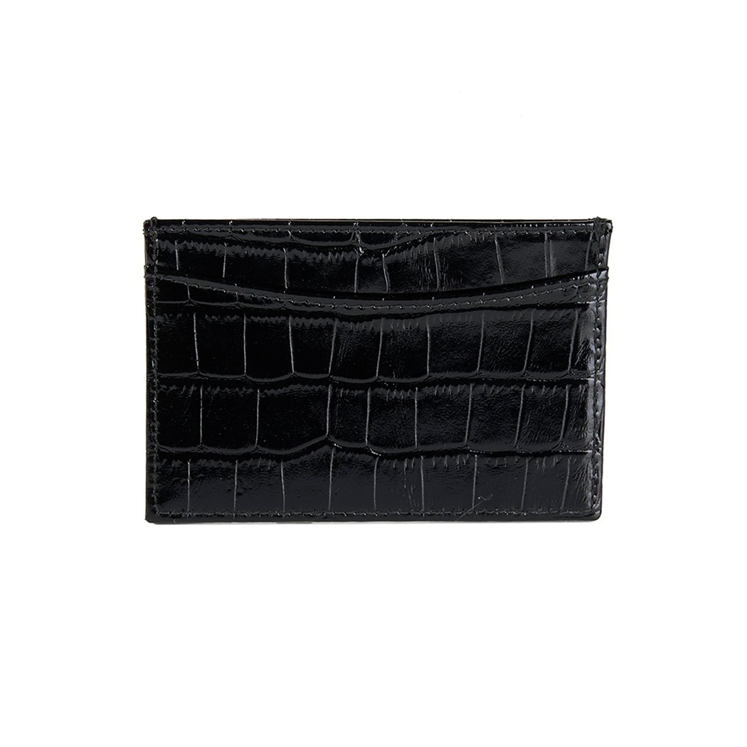 Dukinea Siyah Kadın Kroko Baskılı Deri Kartlık