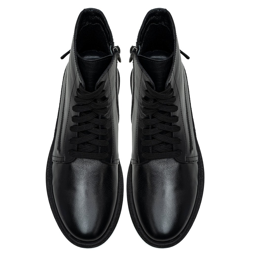 Duren Siyah Erkek Deri Bot