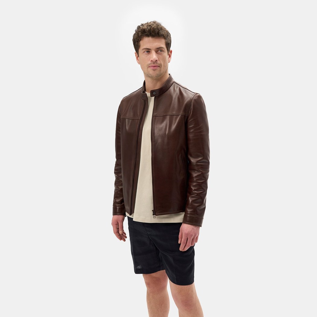 Dyami Kahve Erkek Deri Mont