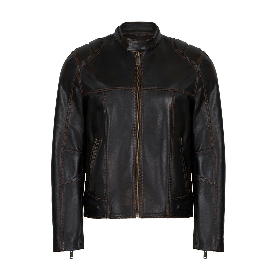 Edessa Gri Erkek Deri Mont