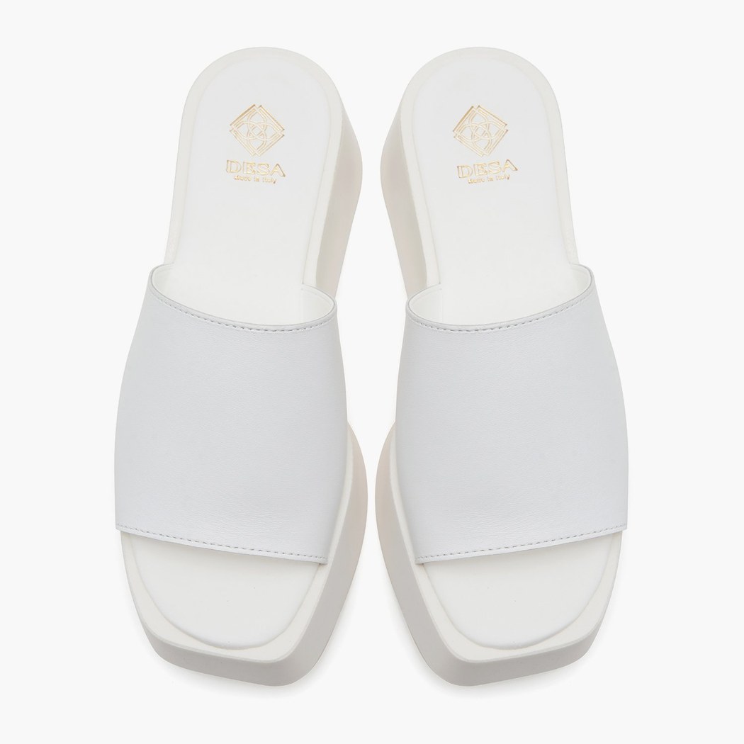 Edna Beyaz Kadın Deri Terlik