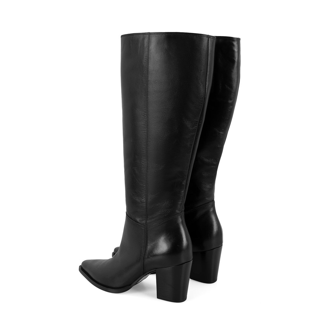 Eleni Siyah Kadın Deri Çizme