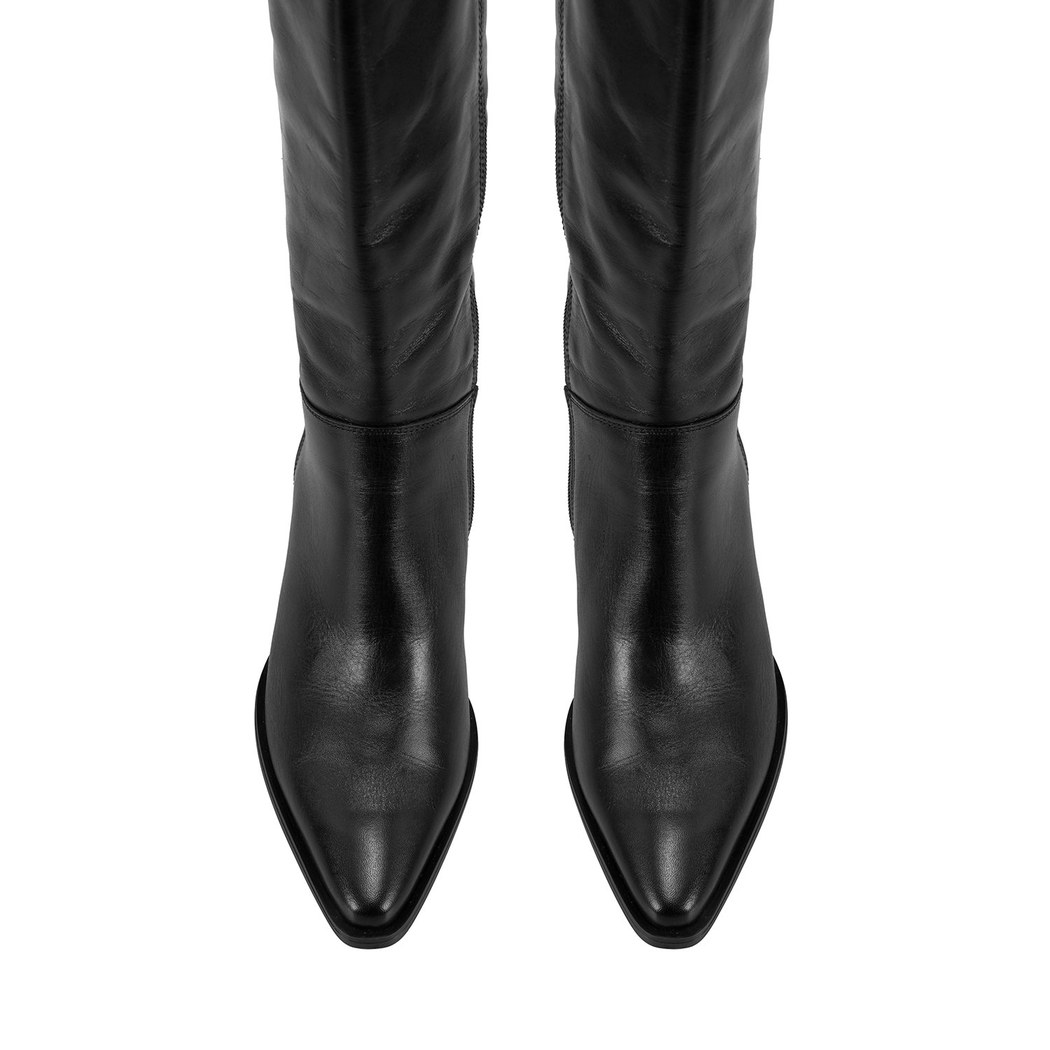 Eleni Siyah Kadın Deri Çizme