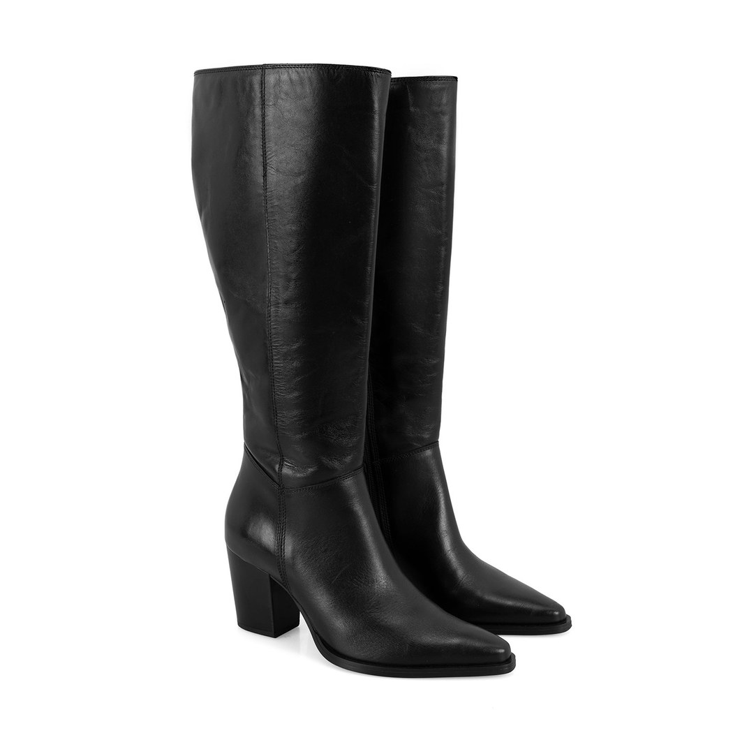 Eleni Siyah Kadın Deri Çizme