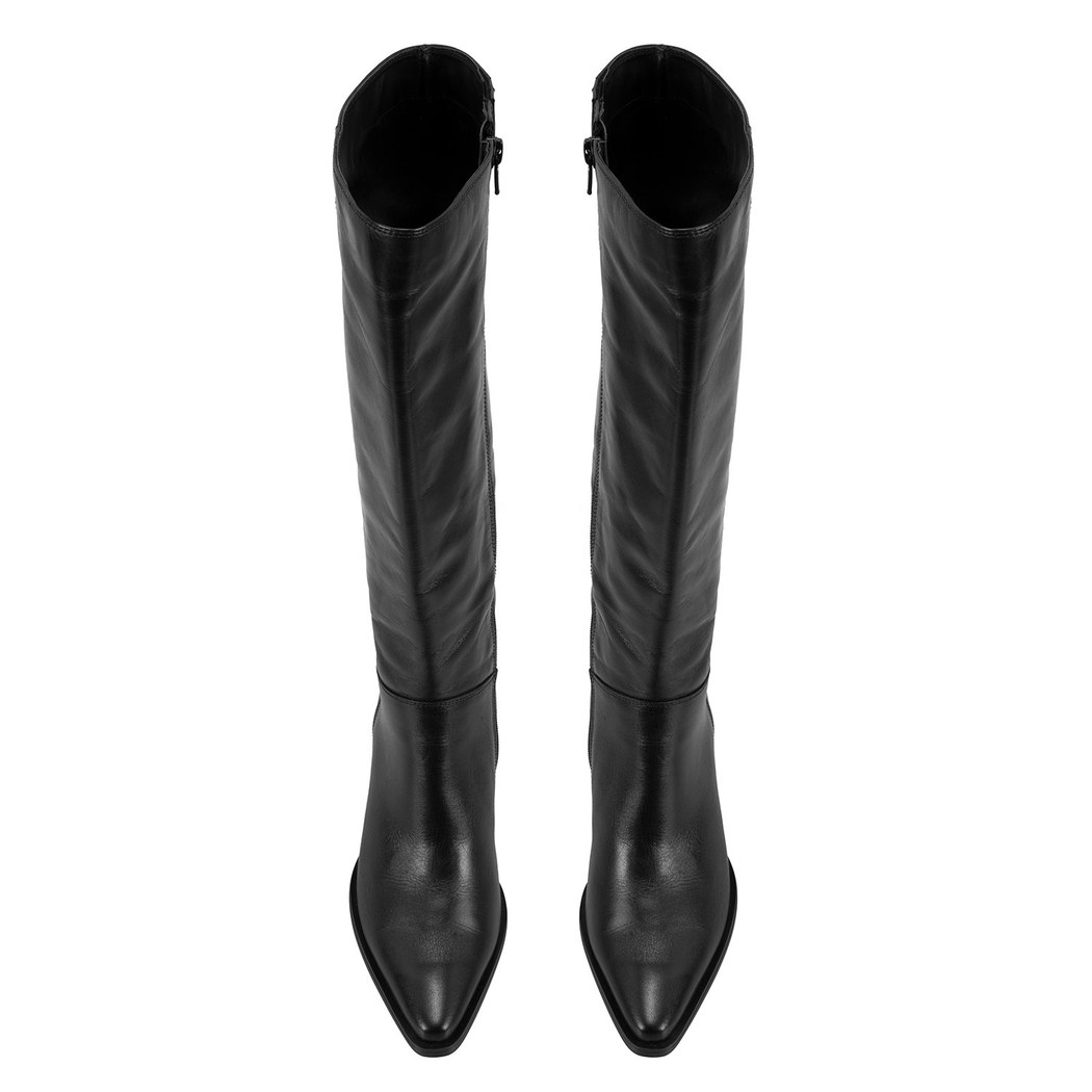 Eleni Siyah Kadın Deri Çizme