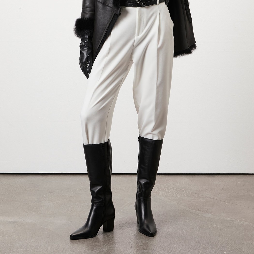 Eleni Siyah Kadın Deri Çizme