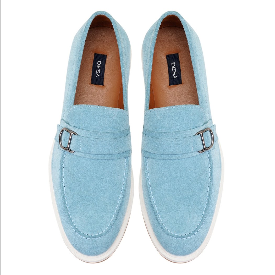 Elisa Mavi Erkek Süet Deri Loafer