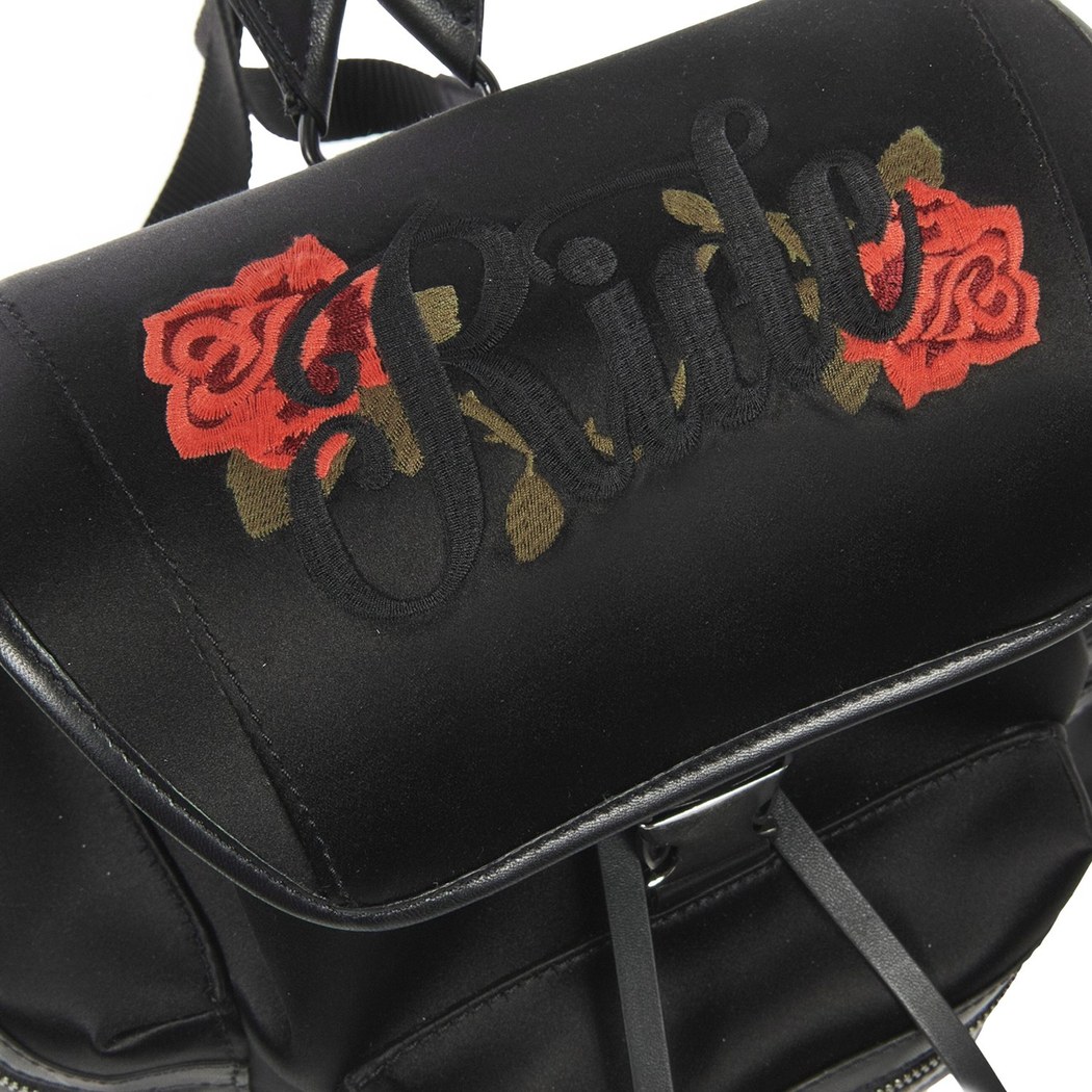 Elisa Siyah Kadın Saten Sırt Çantası