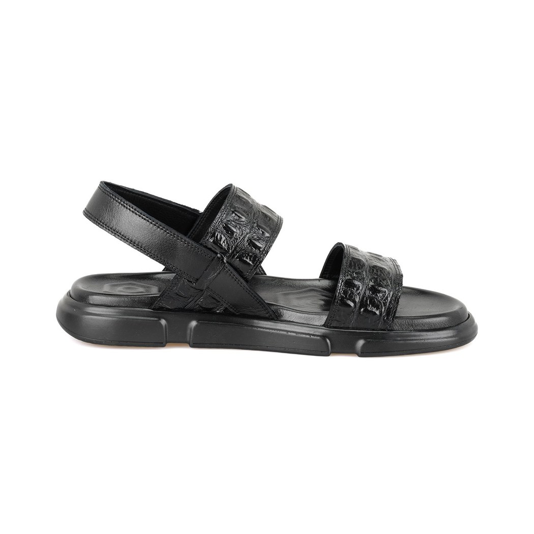 Ellery Siyah Erkek Deri Sandalet