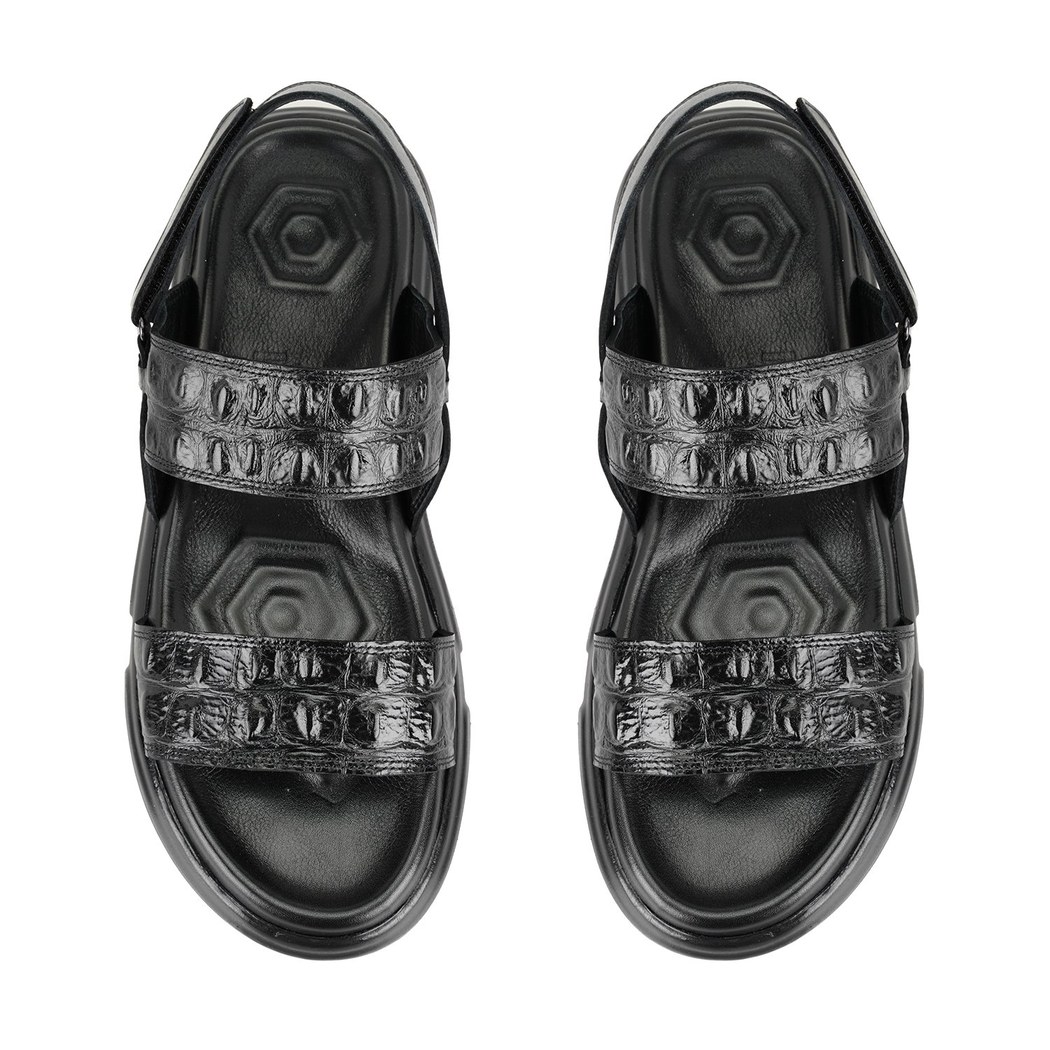 Ellery Siyah Erkek Deri Sandalet