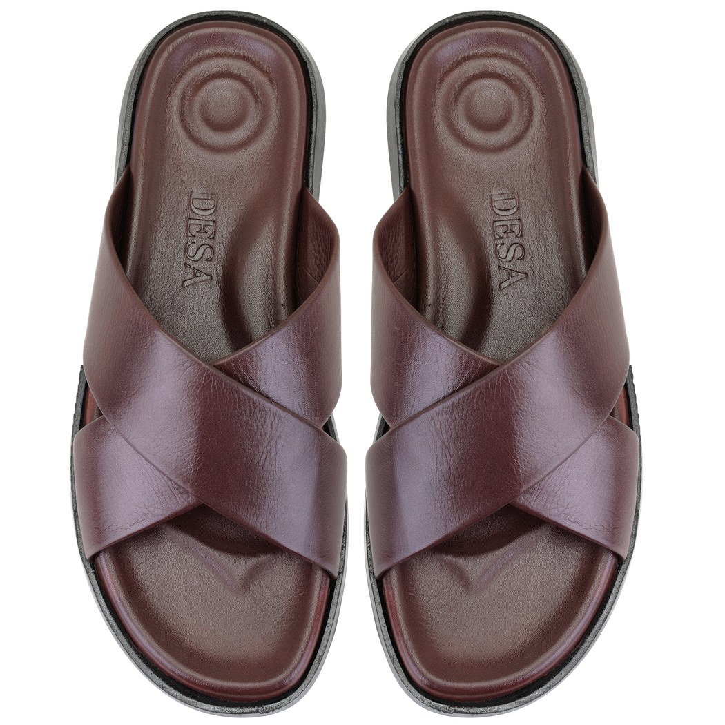 Emely Kahve Erkek Deri Terlik