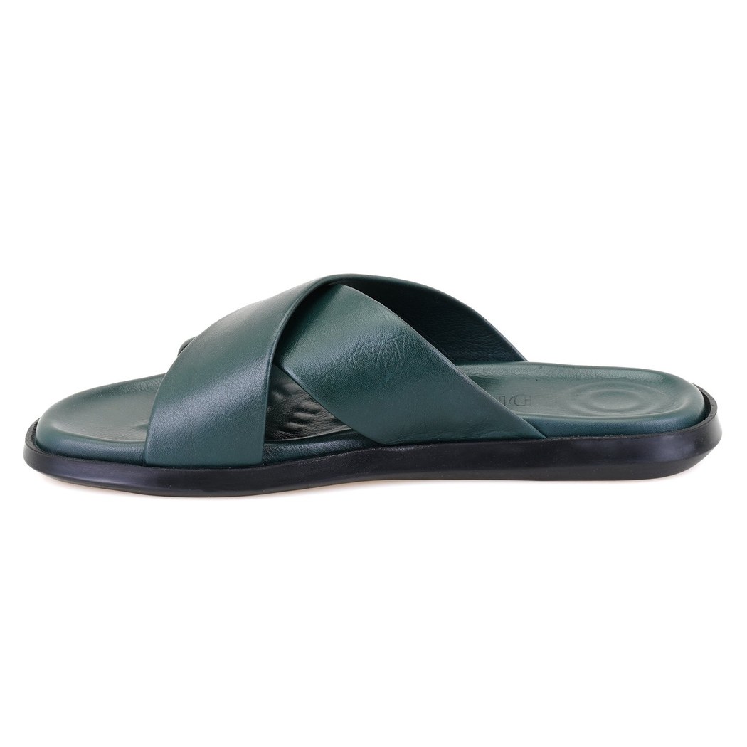 Emely Yeşil Erkek Deri Terlik