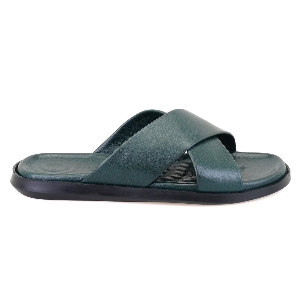 Emely Yeşil Erkek Deri Terlik