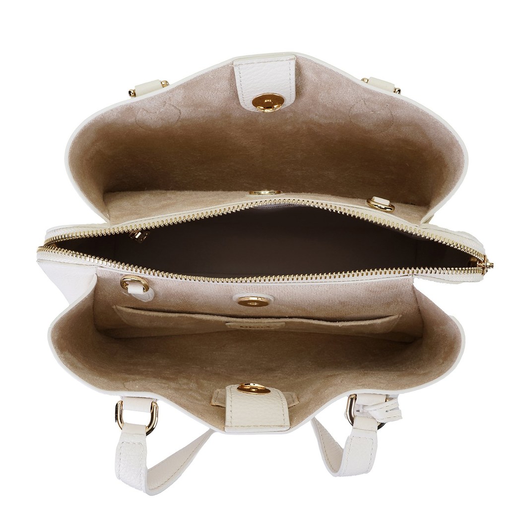 Emil Beyaz Kadın Deri El Çantası