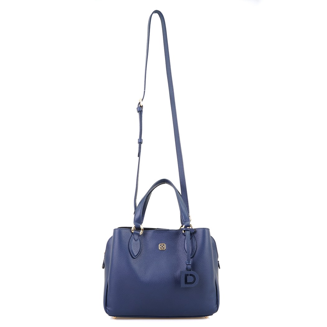 Emil Lacivert Kadın Deri El Çantası