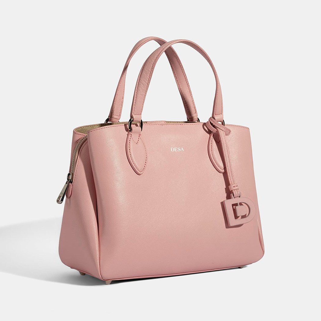 Emil Pembe Kadın Deri El Çantası