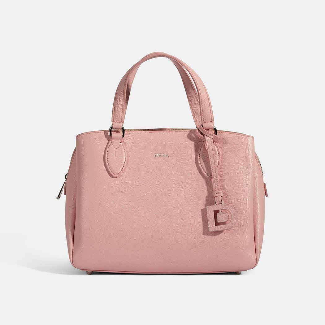 Emil Pembe Kadın Deri El Çantası