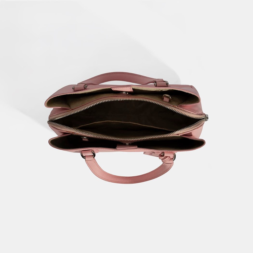 Emil Pembe Kadın Deri El Çantası