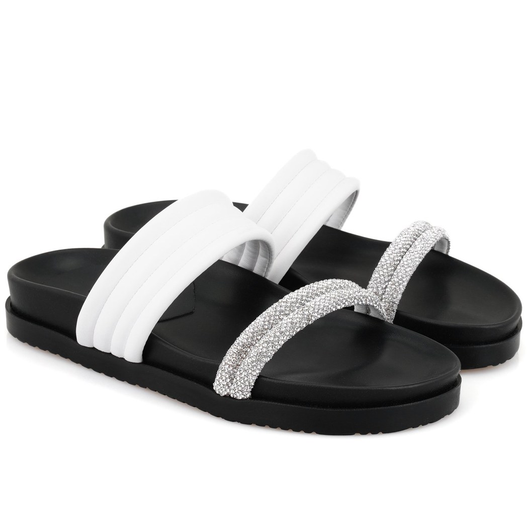 Emilo Beyaz Kadın DesaComfort Tabanlı Terlik