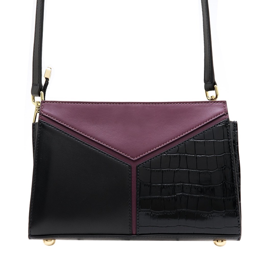 Emma Mor Kadın Kroko Baskılı Deri Omuz Çantası