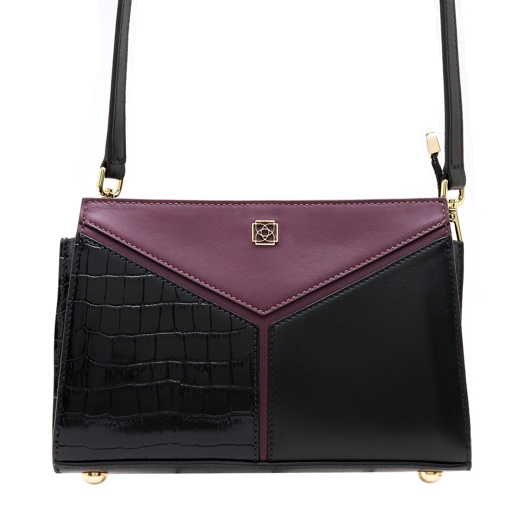 Emma Mor Kadın Kroko Baskılı Deri Omuz Çantası