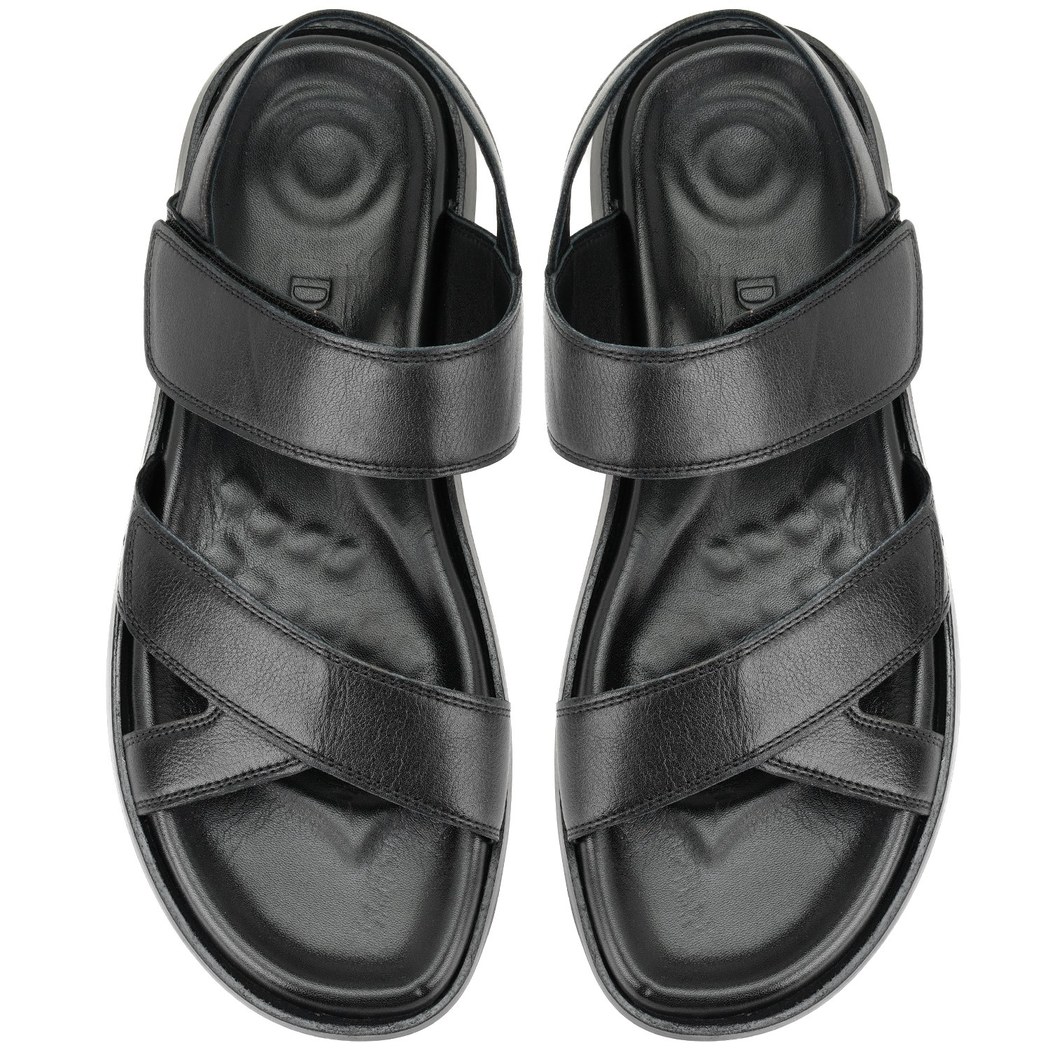 Erica Siyah Erkek Deri Sandalet