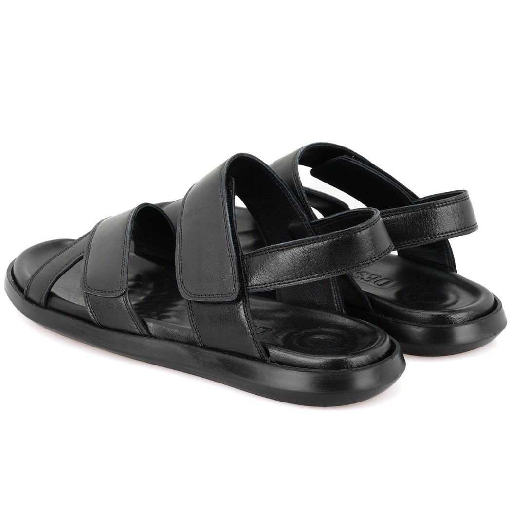 Erica Siyah Erkek Deri Sandalet