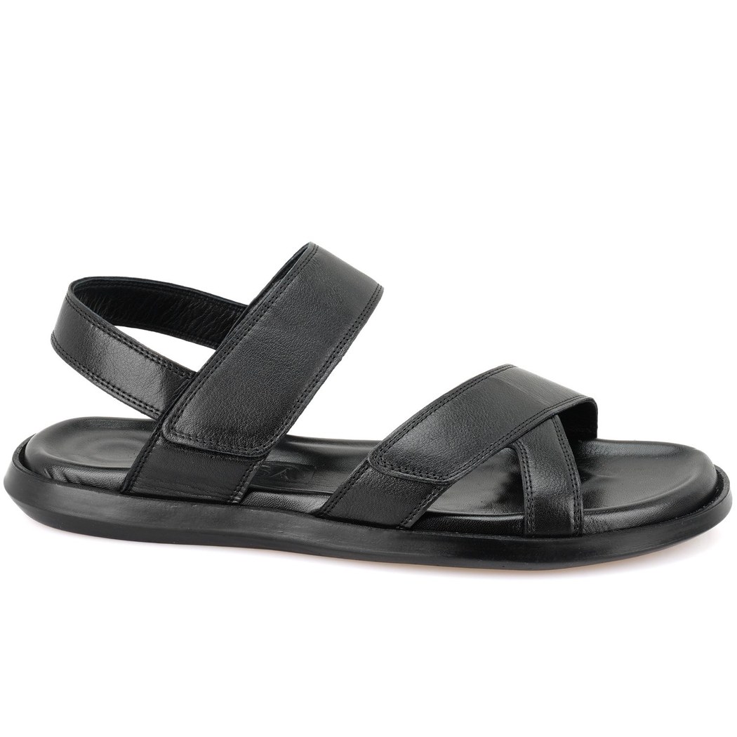 Erica Siyah Erkek Deri Sandalet