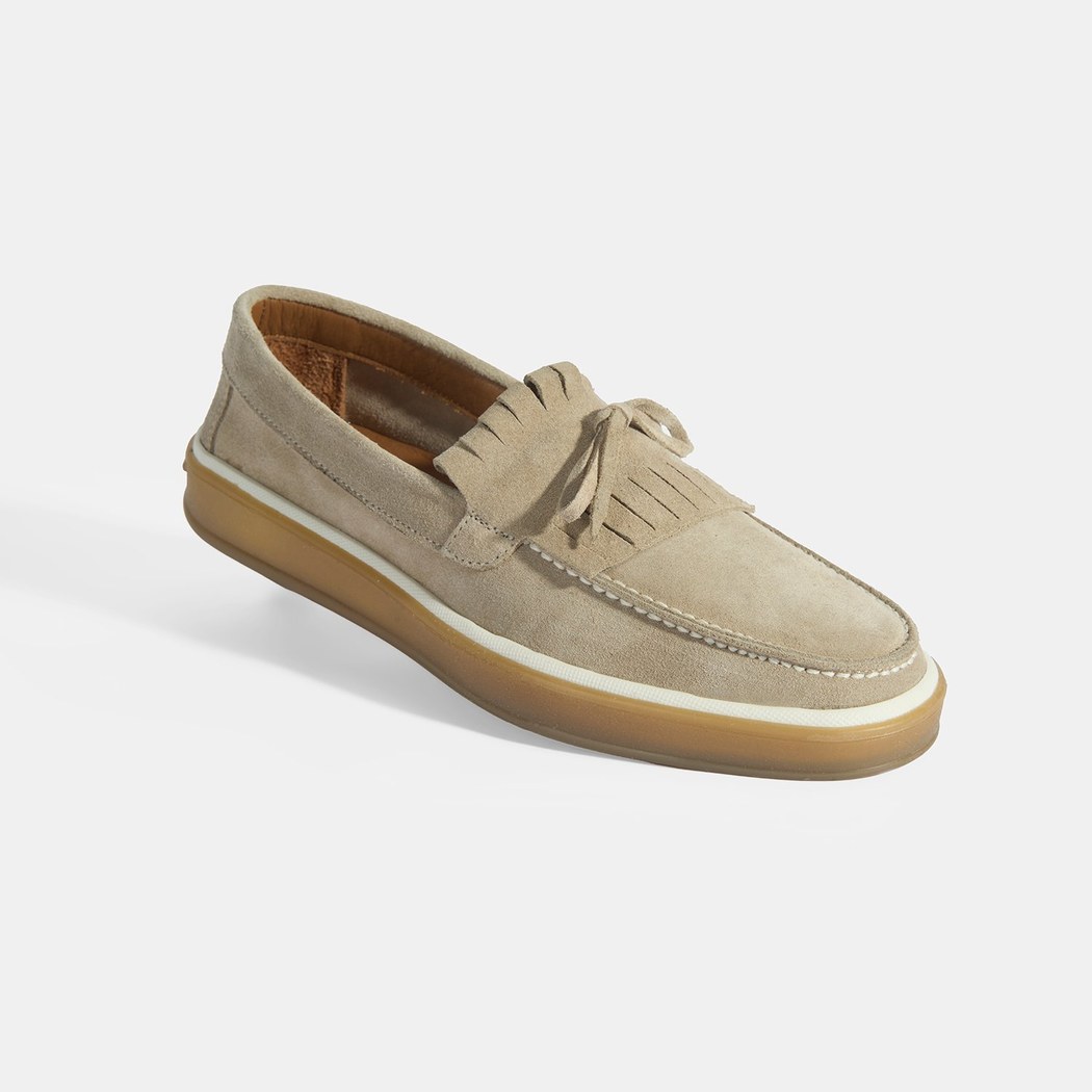 Erkek Bej Süet Püsküllü Loafer