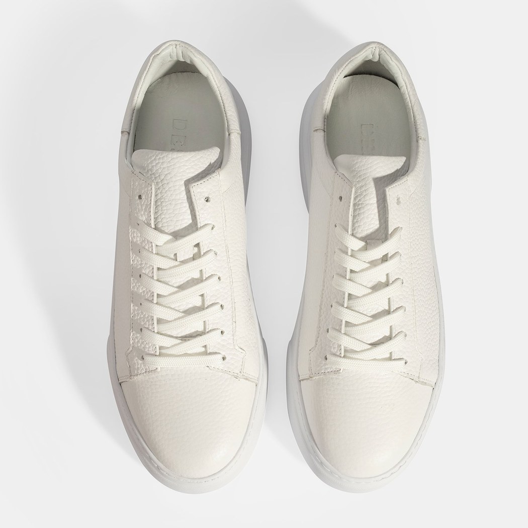 Erkek Beyaz Bağcıklı Deri Günlük Ayakkabı