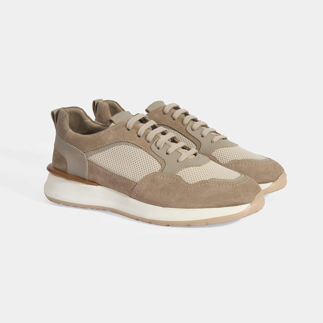 Erkek Gri Bağcıklı Deri Günlük Ayakkabı