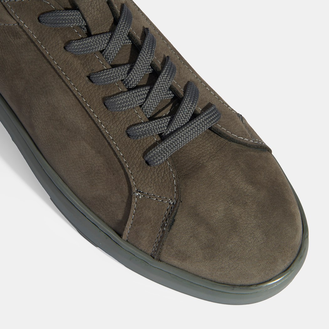 Erkek Gri Bağcıklı Nubuk Deri Günlük Ayakkabı