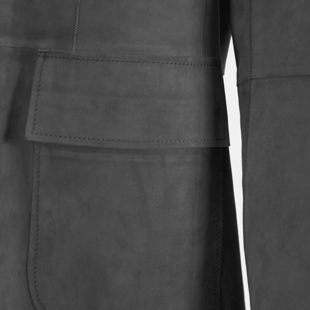 Erkek Gri Süet Blazer Ceket