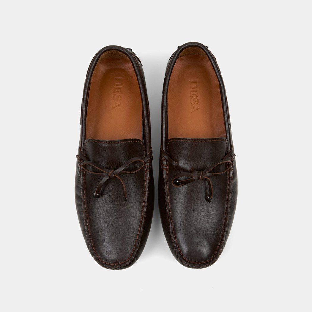 Erkek Kahve Bağcık Detaylı Deri Loafer