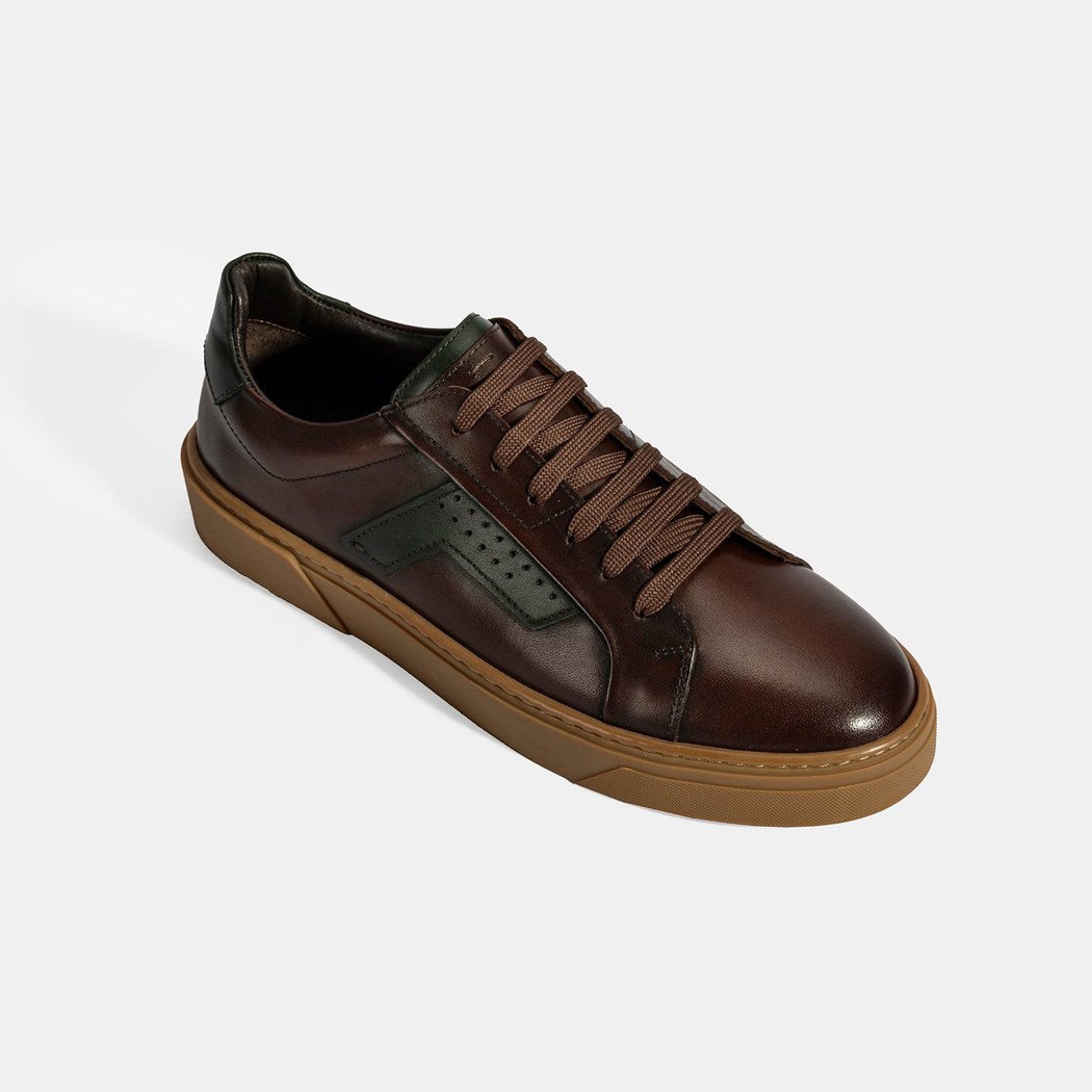 Erkek Kahve Bağcıklı Deri Günlük Ayakkabı