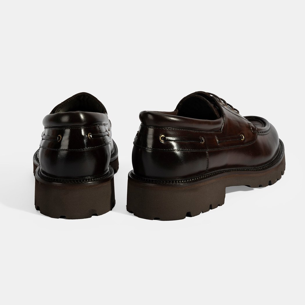 Erkek Kahve Bağcıklı Deri Günlük Ayakkabı